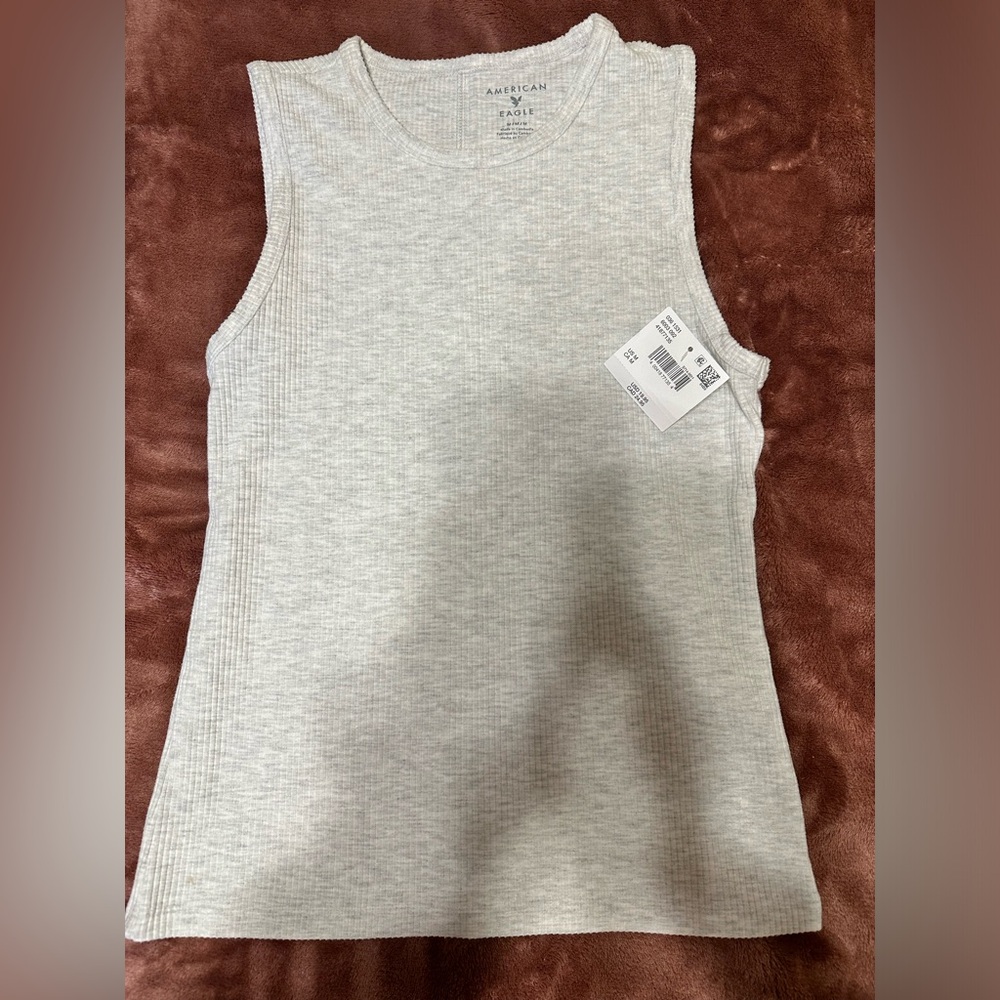 American Eagle light Heather gray tank top medium new with tags